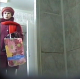 An Eastern-European bowlcam video production featuring a woman having a noisy, gassy, runny poop into a public floor toilet. Fabulous audio! Over a minute.